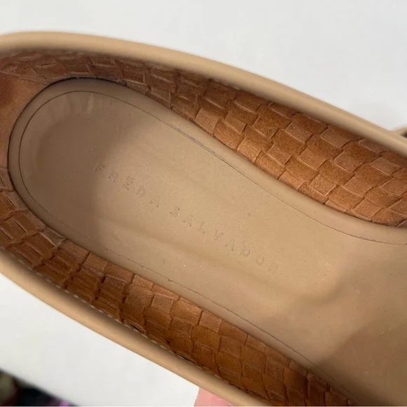 Freda Salvador Jada Square Toe Ballet Flats Woven Latte Size 9.5 - Picture 6 of 13